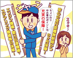 ちょいり中古車のポイントは充実の保障！