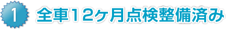 全車12ヶ月点検整備済み